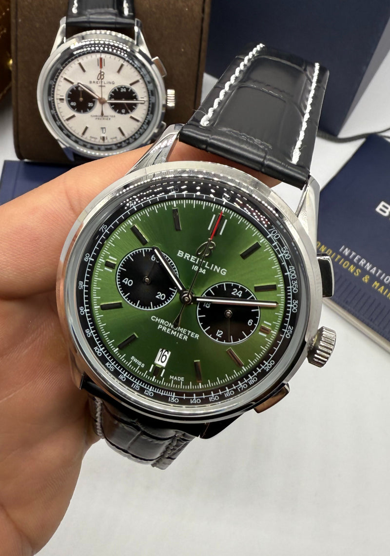 Breitling Premier Aço  Chrono 42mm Pulseira Couro