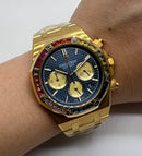 Audemars Piguet R.O. Dourado Mostrador Azul Bezel Pedras