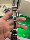 Rolex Daytona Ice Blue 40mm Aço Mostrador Azul Luneta Marrom