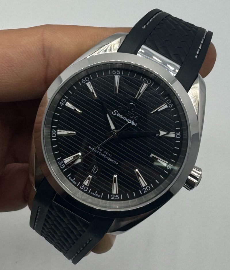 Omega Aquaterra 41,5mm Aço, Pulseira Borracha