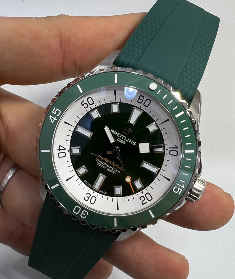 Breitling SuperOcean Aço 42mm Pulseira Borracha