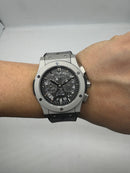 Hublot Vendome Classic Chrono 45mm Aço/OxSilver Mostrador Preto Esqueleto