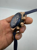 Hublot Big Bang 44mm Aço/Rose Mostrador Azul Esqueleto
