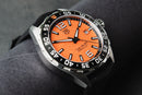 Tag Heuer F1 43mm Aço Mostrador Laranja Luneta Preta Pulseira Borracha