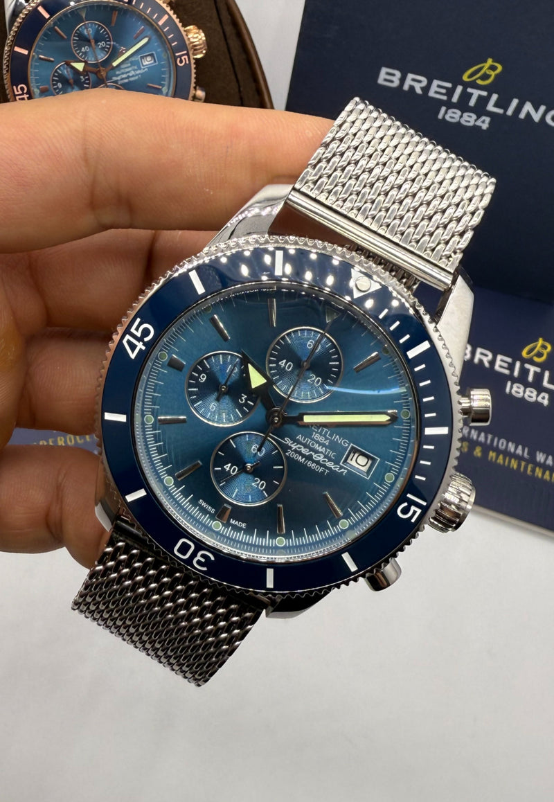 Breitling Superocean Crono Aço 44mm Pulseira Aço Milanes