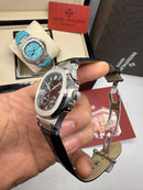Patek Philippe Nautilus Fases da Lua 40mm, Aço, Mostrador Preto