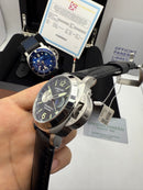 Panerai Luminor Marina 44mm Aço Mostrador Preto Pulseira Couro Croco