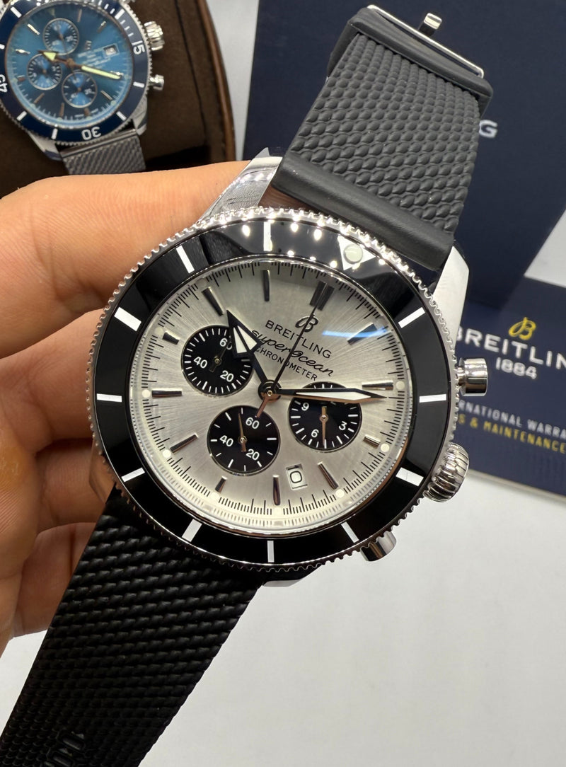 Breitling Superocean Crono Aço 44mm Pulseira Borracha