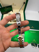 Rolex Date-Just 31mm/36mm Aço/Dourado, Mostrador Azul, Luneta Canelada
