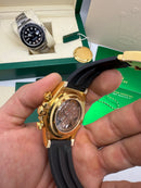 Rolex Daytona Black/Gold 40mm - Mostrador Tifanny - Pulseira OysterFlex - CLONE