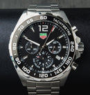 Tag Heuer F1 Cronometro 43mm Aço Mostrador Preto Bezel Preto