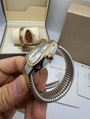 Bvlgari Serpenti Tubogas 01 Volta 35mm Aço/Dourado Mostrador Cinza - Cravejado