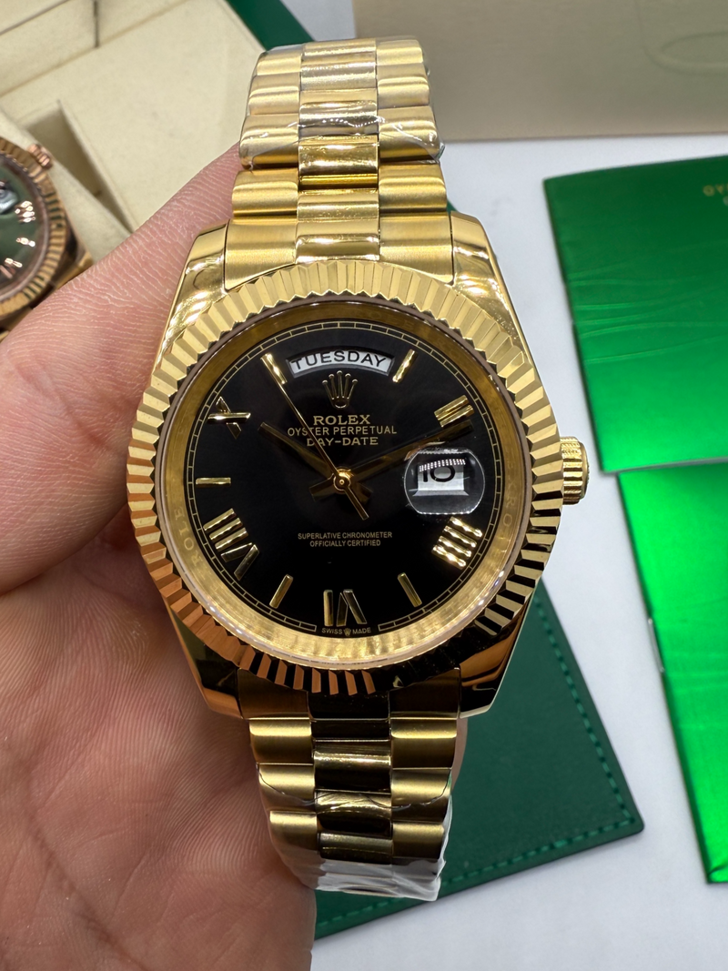 Rolex Day-Date Presidente 40mm Dourado Mostrador Preto