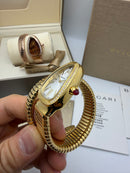 Bvlgari Serpenti Tubogas 01 Volta 35mm Aço/Dourado Mostrador Prata - Cravejado