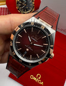 Omega Constellation 41mm Aço Puls. Couro