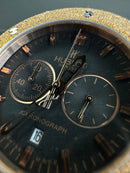 Hublot Classic Chrono Rosè 45mm Mostrador Preto Puls. Borracha/Couro