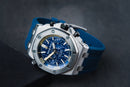 Audemars Piguet Royal Oak Offshore 43mm Aço Mostrador Azul Bezel Aço