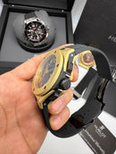 Hublot Big Bang 20th Anniversary King Aço/Dourado 43mm, Mostrador Preto