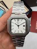 Patek Philippe Cubitus 40mm, Mostrador Branco, Pulseira Aço