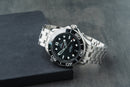 Omega Seamaster Co-Axial 40mm Mostrador Preto Bezel Preto Pulseira Aço