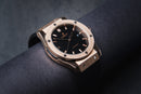 Hublot Classic Fusion 45mm Rosé Mostrador Preto Bisel Rosé