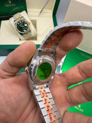 Rolex Date-Just 31mm/36mm Aço/Rose, Mostrador Cinza, Luneta Canelada