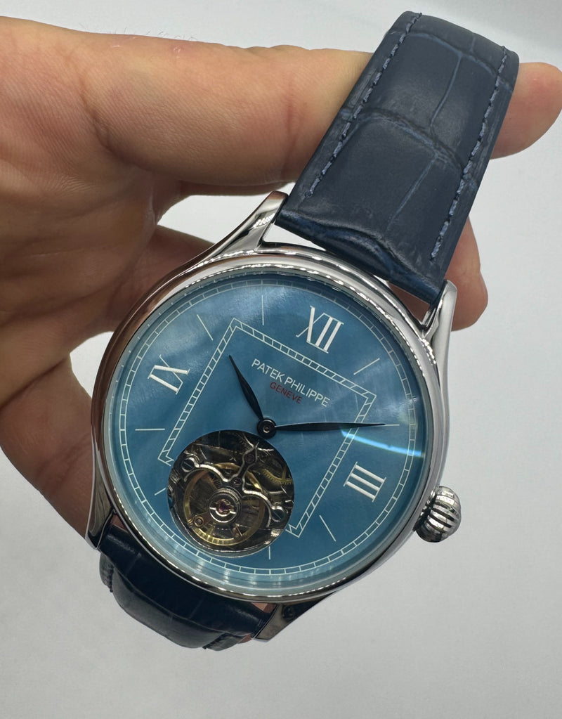 Patek Philippe Classic Turbilhão 40mm Aço, Pulseira Couro