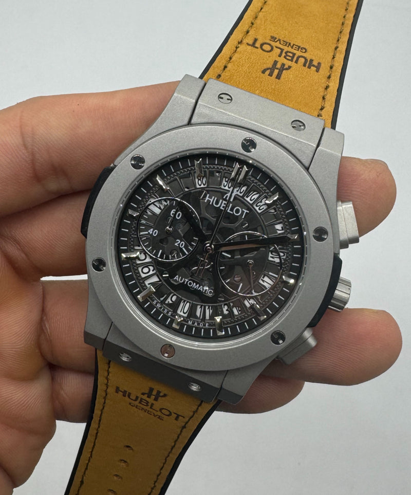 Hublot Vendome Classic Chrono 45mm Aço/OxSilver Mostrador Preto Esqueleto