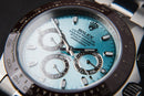 Rolex Daytona Ice Blue 40mm Aço Mostrador Azul Luneta Marrom