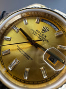 Rolex Day-Date Presidente 40mm Dourado Mostrador Cinza Luneta Canelada