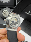 Hublot Classic Fusion 45mm Aço, Mostrador Champagne  Pulseira Borracha com Nylon