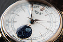 Rolex Cellini Moonphase Rosé 39mm Mostrador Branco Luneta Canelada