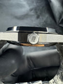 Audemars Piguet Royal Oak 41mm Aço Mostrador Preto Bezel Aço Pulseira Aço