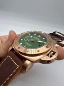 Panerai Submersible 47mm Aço/Rose Mostrador Verde