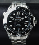 Omega Seamaster Co-Axial 40mm Mostrador Preto Bezel Preto Pulseira Aço