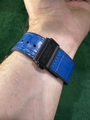 Hublot Classic Fusion 45mm Aço OxBlack Mostrador Azul Pulseira Couro com Borrach