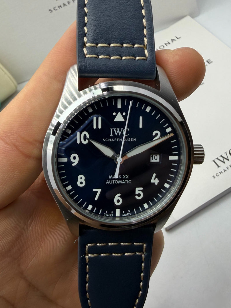 IWC Pilot 40mm Mark XX - Pilot 40mm - Aço/Couro - Azul