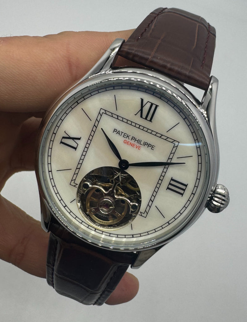 Patek Philippe Classic Turbilhão 40mm Aço, Pulseira Couro