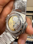 Patek Philippe Nautilus 41mm, Mostrador Azul, Pulseira Aço - CLONE