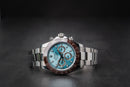 Rolex Daytona Ice Blue 40mm Aço Mostrador Azul Luneta Marrom
