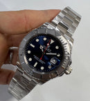 Rolex Yacth-Master 40mm Aço Mostrador Azul Luneta Prata Pulseira Oyster