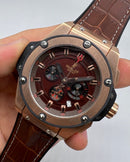 Hublot King Power 48mm - Rosè - Mostr  Marro - Puls. Borracha e Couro