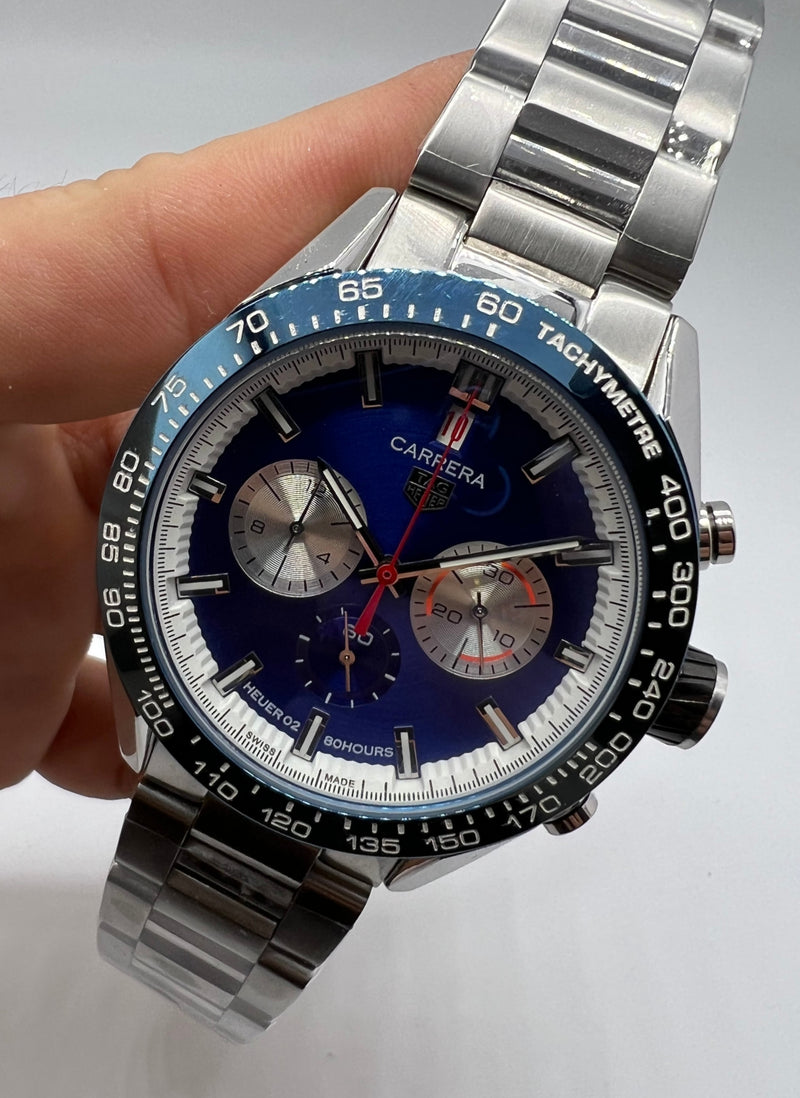 TAG Heuer F1 Cronometro 44mm Aço Mostrador Azul