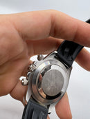 Rolex Daytona 40mm Aço Mostrador Branco Luneta Preta Pulseira Oysterflex