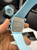 Hublot Spirit Of Big Bang Blue Magic 42mm, Aço Mostrador Azul Esqueleto