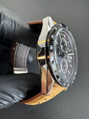 Tag Heuer Carrera Aço 43mm, Mostrador Preto, Puls. Couro