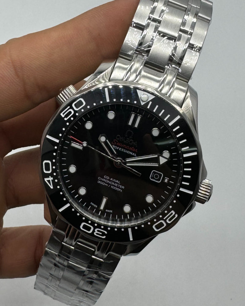 Omega Seamaster Co-Axial 40mm Mostrador Preto