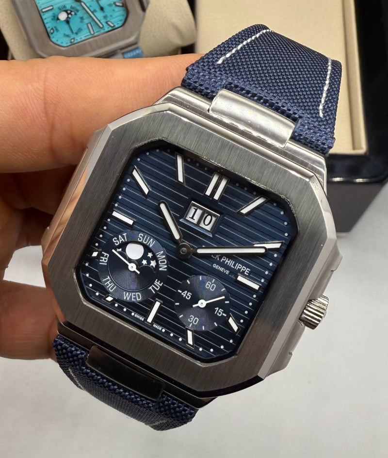 Patek Philippe Cubitus Fases da Lua 42mm, Mostradro Azul
