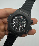 Hublot Big Bang 44mm Aço/OxBlack Mostrador Preto Esqueleto