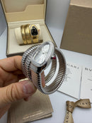 Bvlgari Serpenti Tubogas 02 Volta 35mm Aço Mostrador Prata - Cravejado